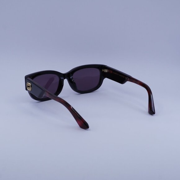 Gucci GG1667SK 003 Sunglasses Black/Havana Rectangle Frame, Violet Lenses - Picture 6 of 11